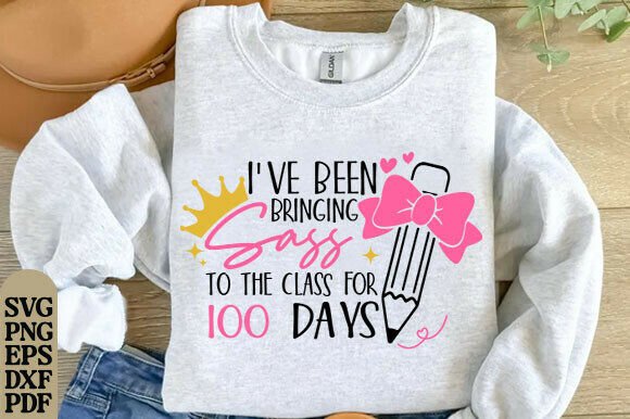 100th Day of School SVG Girl for T-Shirt Graphics