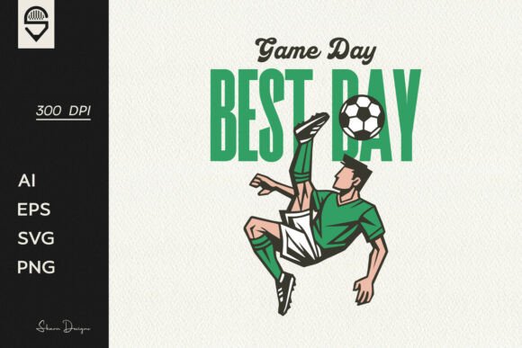 Bicycle Kick Soccer Player Graphics for T-Shirt Designs
