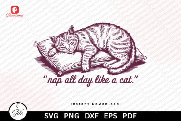 Cozy Lazy Kitty SVG