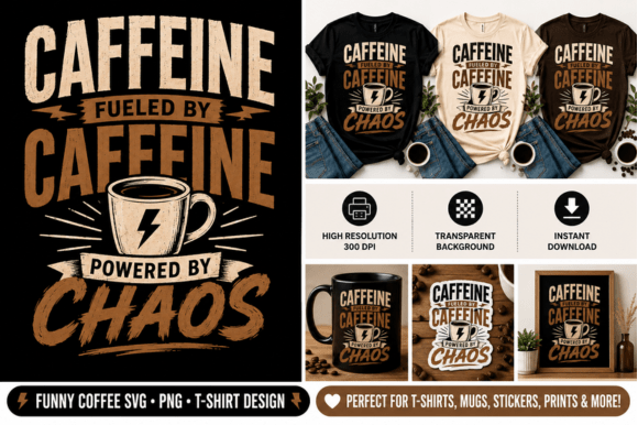 Fueled by Caffeine Graphics for T-Shirt Designs